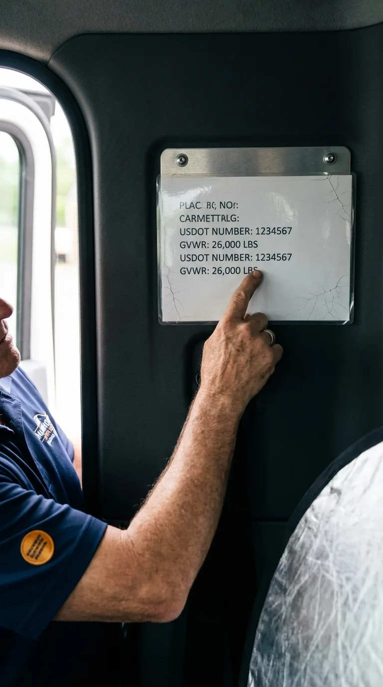 USDOT licensing placard verification in Claysburg